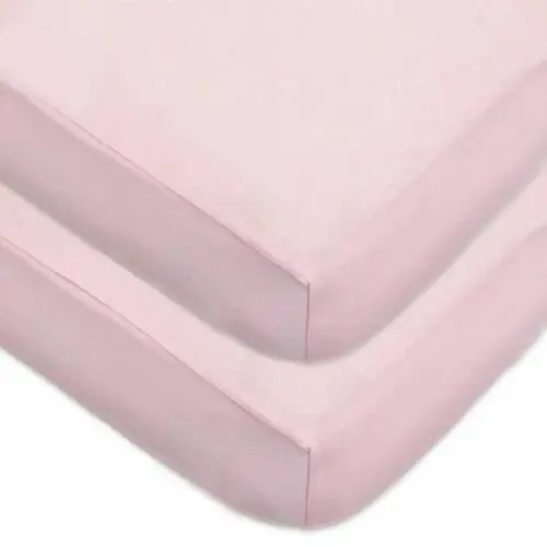 TL Care 2-Pack 100% Cotton Fitted Cotton Crib Sheet  Pink