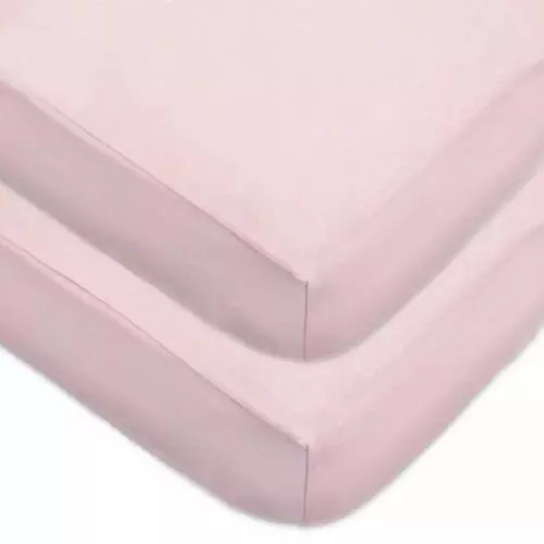 TL Care 2-Pack 100% Cotton Fitted Cotton Crib Sheet  Pink