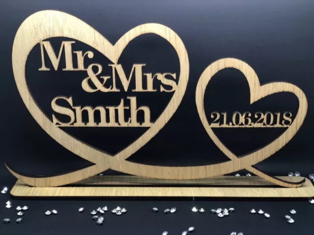 Personalised Mr & Mrs Wood Table Sign & Date Mr and Mrs Wedding Decoration Gift