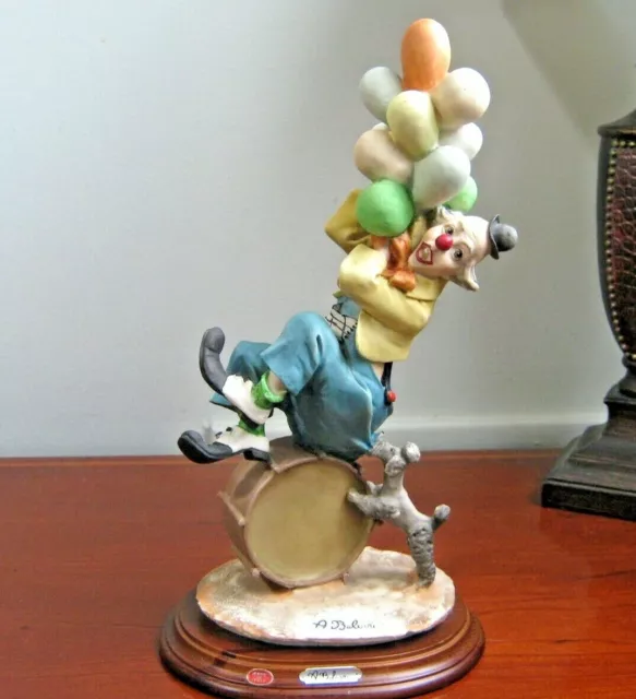 Vintage A.belcari Italy Clown Statue Hand Painted Capodimonte 13.25"H