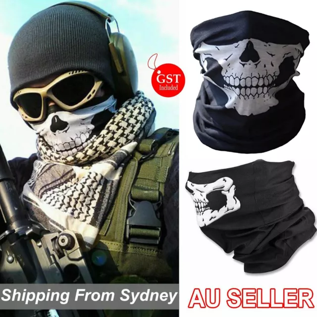 Skeleton Ghost Skull Face Mask Biker Skull Neck Warmer Biker Costume Fancy Dress