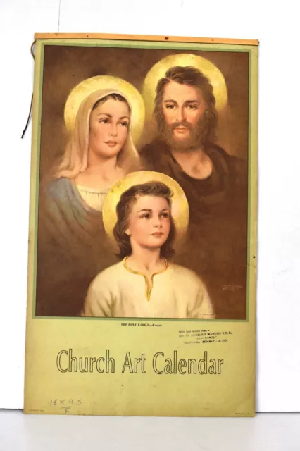 Vintage American Katholische Kirche Kunst Kalender Bibel Lesend Um 1971 Sammeln