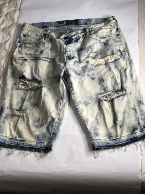 PRPS Distressed Button Fly Denim Jeans Shorts Blue Men's Size 36