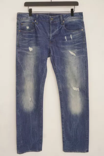 MEN G-STAR RAW Denim Jeans 3301 Blue Straight Fit W34 L32 JJC812 $31.38 ...