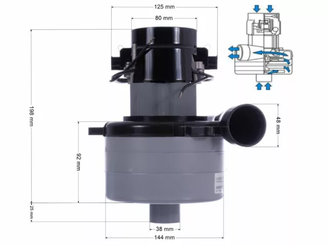 AMETEK LAMB 116515 24 V Saugmotorwäscher HAKO NILFIFK KARCHER WETROK A308L