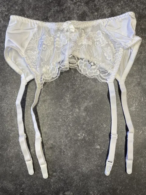 Brand New Lace and Satin White Suspender Belt - Sizes 6 upto 18