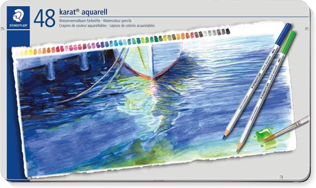 Lata de lápices acuarelables profesionales Staedtler Karat Aquarell 125 -...