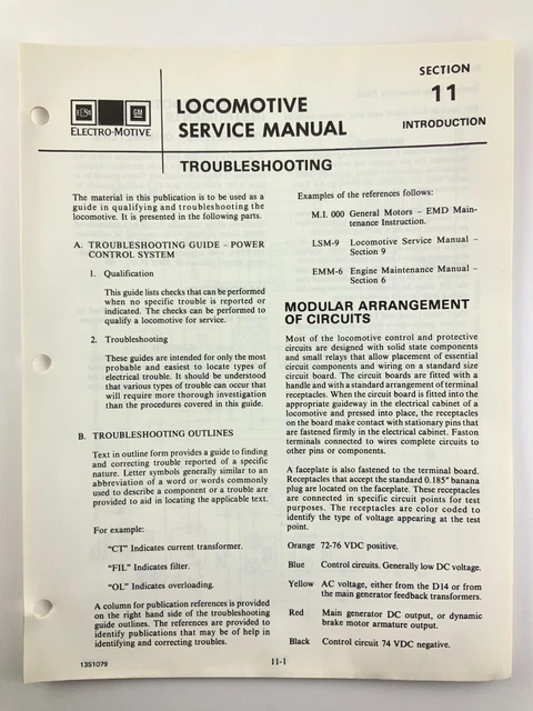 Troubleshooting Locomotive Service Manual SD40-2 1983 EMD AA259