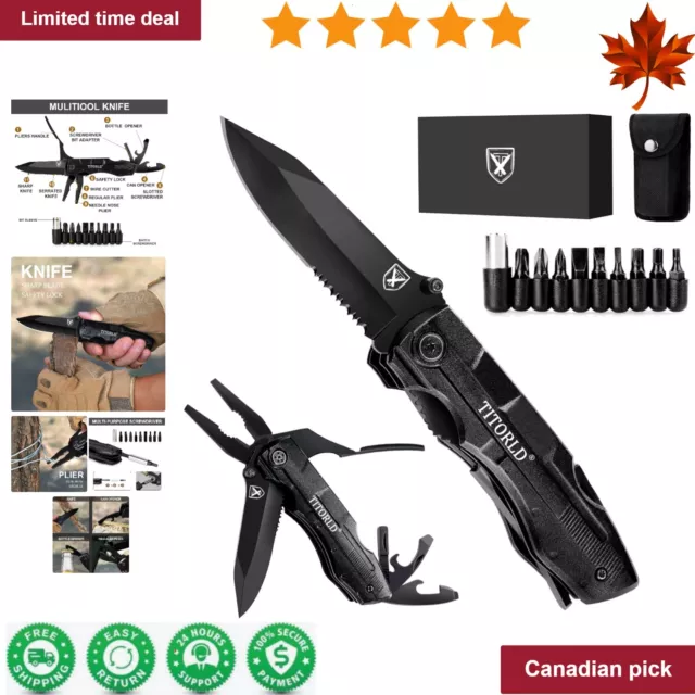 Durable Multitool Pocket Knife - 9 Functions - Outdoor Tool - Gifts for Men