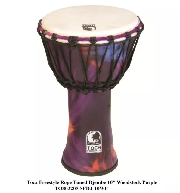 Toca Percussion SFDJ-10WP Djembe Freestyle Rope Tuned WOODSTOCK PURPLE TO803.205