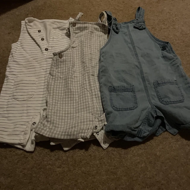 Pacchetto lettini 12-18 mesi unisex ragazza ragazzo. Dungarees gambe corte. Ty & F&F