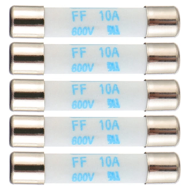 Digital Multimeter Fuse 10A 600V DC Fast Acting Nickel-Plated Brass Ce...