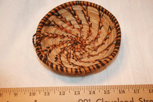 Vintage Small Round African Basket