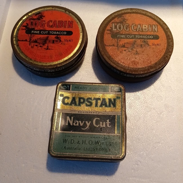 7 X VINTAGE Tobacco Tins Four Square Imperial Club Three Nuns Log Cabin  Holborn $74.85