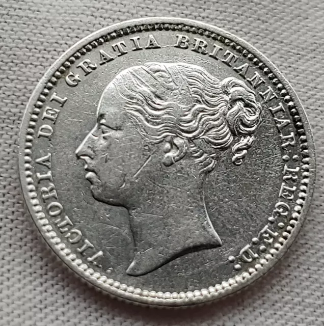 1879 Great Britain One Shilling Queen Victoria  .925 Silver Shilling AU Details