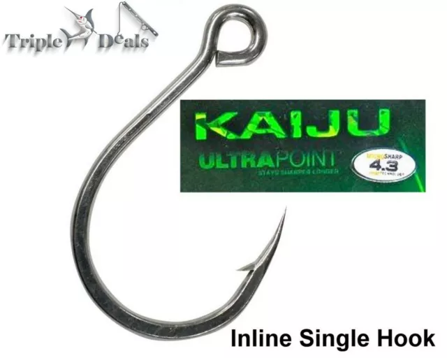 1 Packet of Mustad Kaiju In-Line Single Fishing Hooks - 10121NPDT-7x Strong Hook