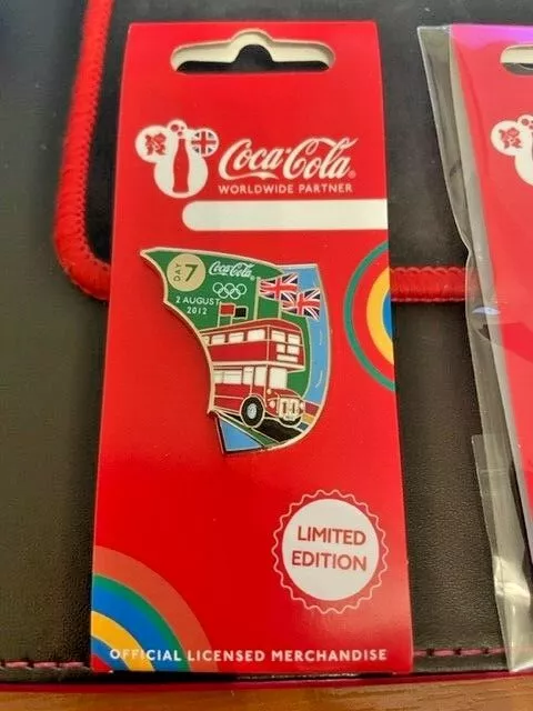 London 2012 Olympics Coca Cola Day Of The Games Day 7 London Bus Pin Badge