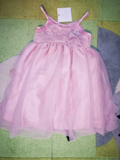 BNWT Pink Sequin Baby Girls Tigerlily Occasion Party Dress 1 Year £36
