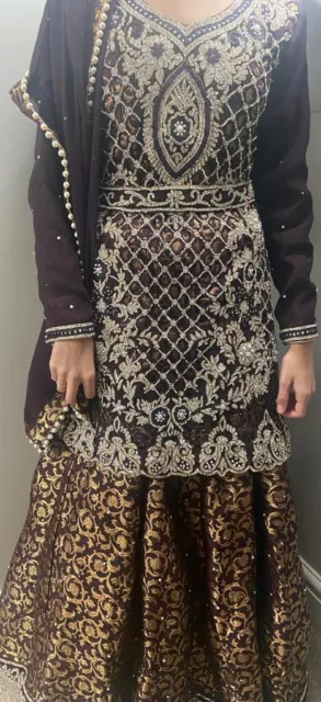 asian pakistani indian wedding/party wear dress