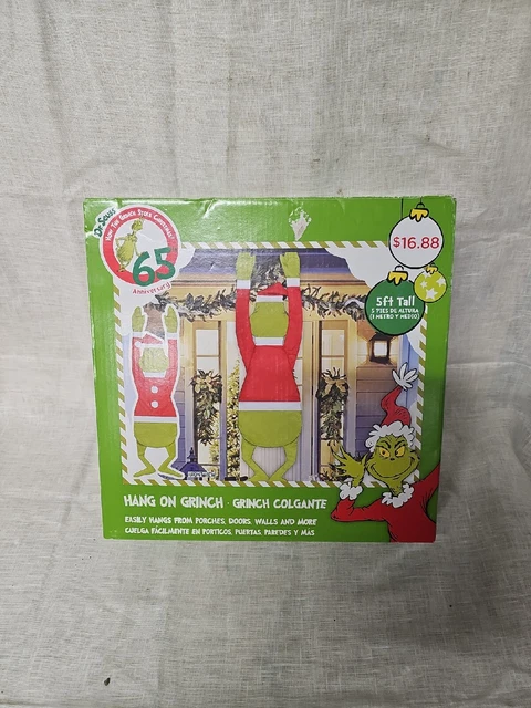 The Grinch Hang On 5ft Tall Indoor Outdoor Christmas Decoration Dr. Seuss NEW The Grinch Hang On 5ft Tall Indoor Outdoor Christmas Decoration Dr. Seuss NEW