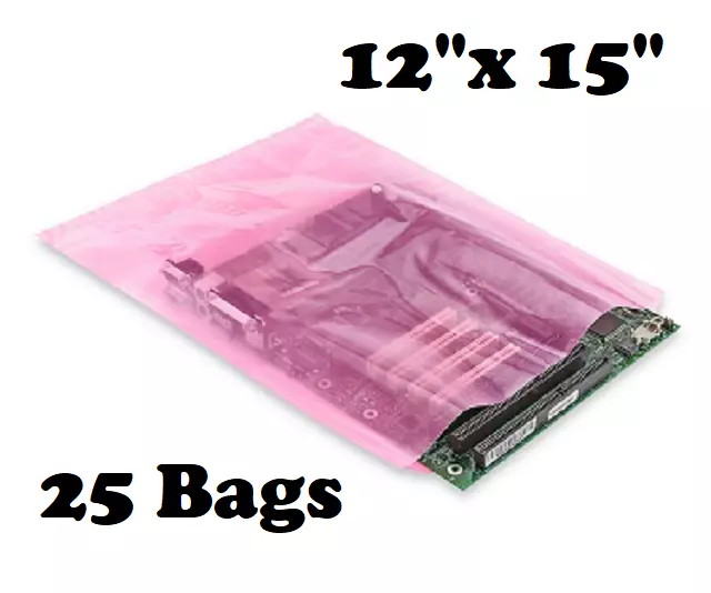 25 Pcs Anti Static Bag Shield Shielding Bag, Flat Open Top, 3.1 x 3.9 