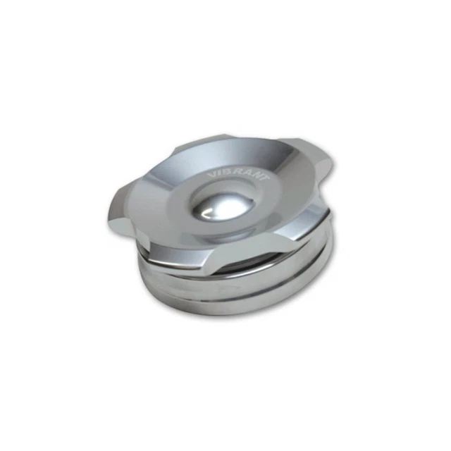 Vibrant For Weld Bung Aluminum 2in OD w/ Polished Aluminum Threaded Cap