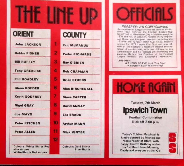 Orient V Notts County 4/3/1978 Division 2 2
