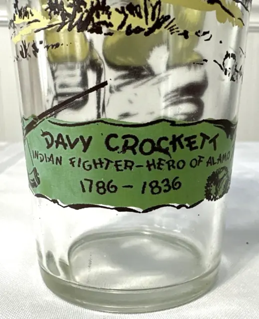 Vintage 1950’s Davy Crockett Drinking Glass 12 oz. 3