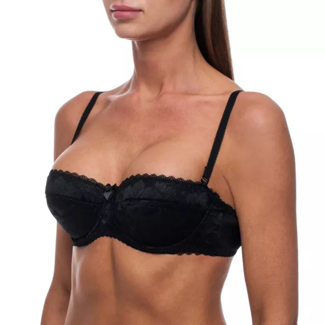Womens Push Up Padded Bra Super Boost Lace Support Plunge