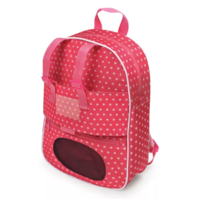 Doll Travel Backpack with Doll Carry Compartment - Pink/Star Pattern, Child Gift