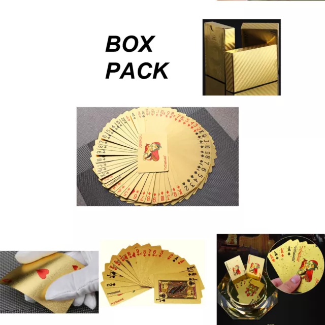 24K Gold Plated Playing Cards Poker Game Deck Gift Box 99.9% Waterproof UK post