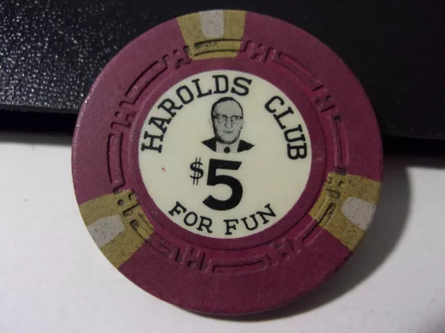 HAROLDS CLUB HOTEL CASINO $5 hotel casino gaming poker chip - Reno, NV