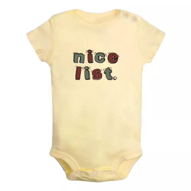 Nice List Funny Romper Baby Bodysuit Newborn Infant Jumpsuit Kids Short Outfits