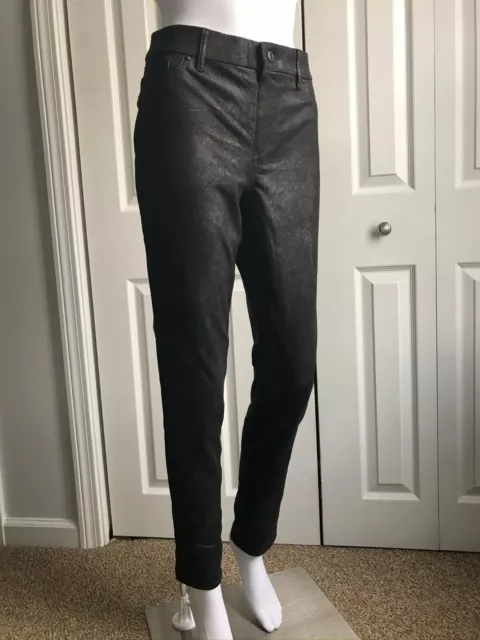 Chico's Size 0 (4) Black Coated Jeggings/Jeans