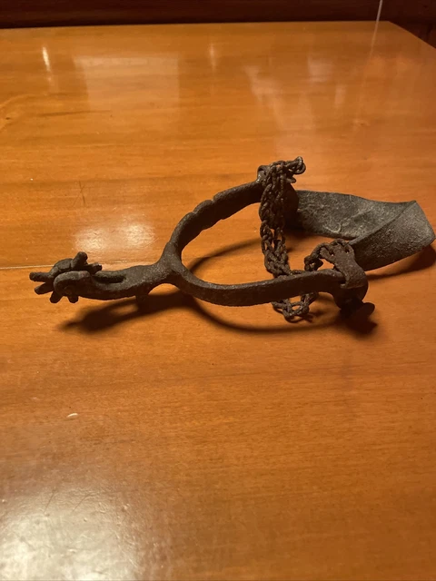 VINTAGE ANTIQUE COWBOY IRON SPUR WITH SPUR STRAP Metal Detector Find