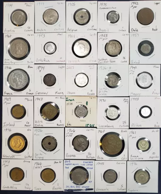 World coins - Lot of 30 different countries