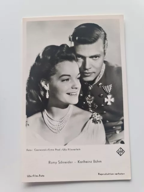 Romy Schneider Karlheinz Böhm Ufa Autogrammkarte Sehr schönes Motiv