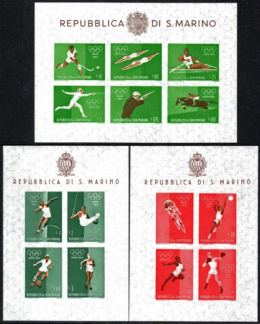 San Marino MiNr.: Block 5 / Block 7 ** Olympiade Rom 1960 postfrisch