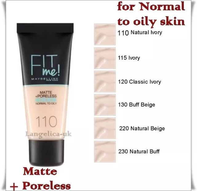 Maybelline FIT ME Matte Poreless Foundation for  Normal to Oily Skin 30 ml