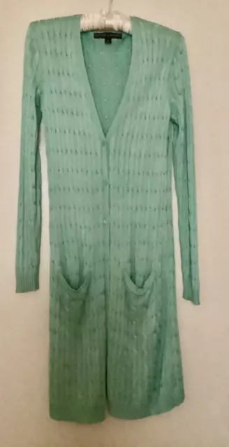 Ralph Lauren Black Label Silk Cardigan Turquoise Size M