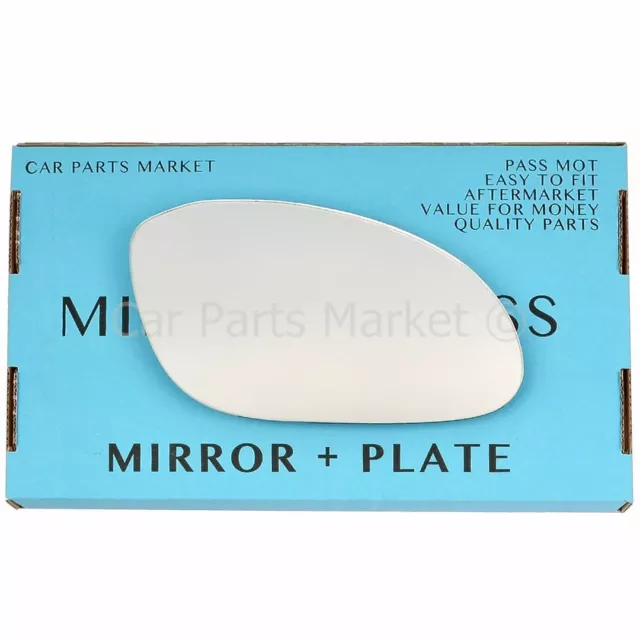 For Vauxhall Vectra 99-02 Right Driver side wing door mirror glass with plate