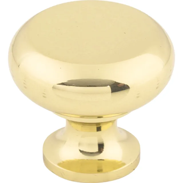 Top Knobs Cabinet  Flat Faced Knob 1 1/4 Inch Polished Brass
