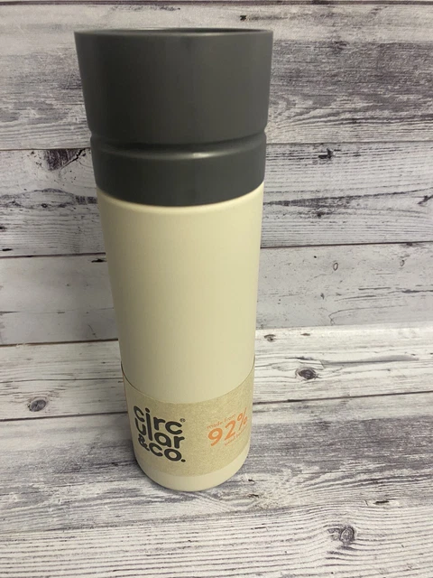 Bottiglia d'acqua senza BPA circolare & Co 600 ml grigio e beige diametro 70 mm con coperchio