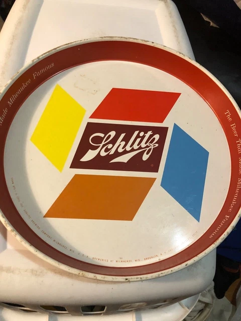 Vintage Metal Schlitz Beer V cu