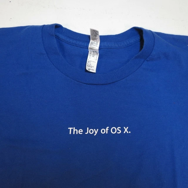 THE JOY OF OS X APPLE COMPUTER STORE EMPLOYEE UNIFORM TEE T SHIRT Sz ...