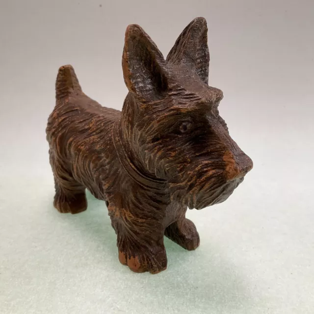 Syroco Brown Wood Scottish Terrier Scottie Dog Figurine - Vintage