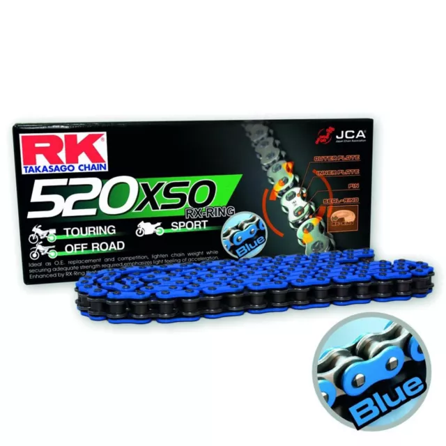 RK Motorcycle Motorbike Chain Con Link 520 XSO Blue Rivet Link