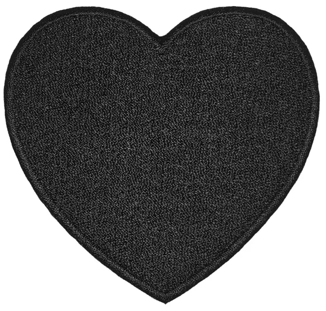 BLACK HEART Hippie Love Retro Romance Shape Design Embroidered Sew Iron on Patch