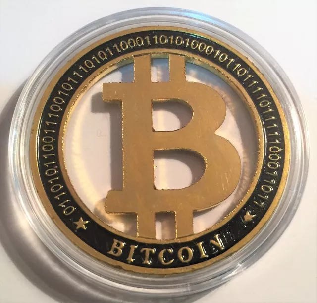 2019 "CUT-OUT BITCOIN" Coin, 10.8 Grams, 40 MM, (Finished in 999 24k Gold) Gift.