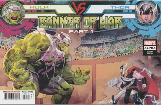 Hulk VS Thor Banner War Alpha # 1 Variant 2nd Print NM Marvel 2022 [I6]